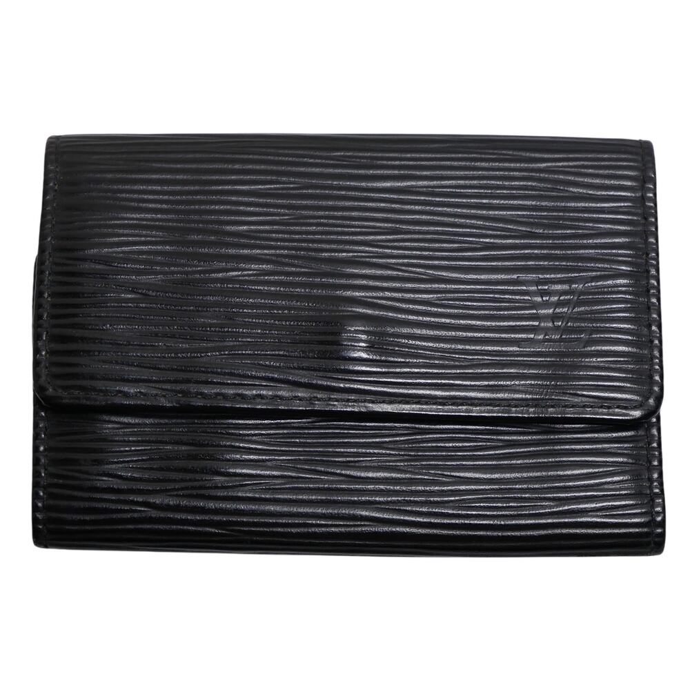 AUTHENTIC LV LOUIS VUITTON BLACK EPI LEATHER COMPACT SNAP 6 KEY HOLDER